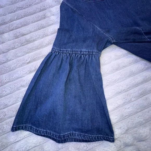 Ralph Lauren LRL Women's 6 Chambray Denim Bell Sleeve Shift Dress Festival 70's - Picture 8 of 14